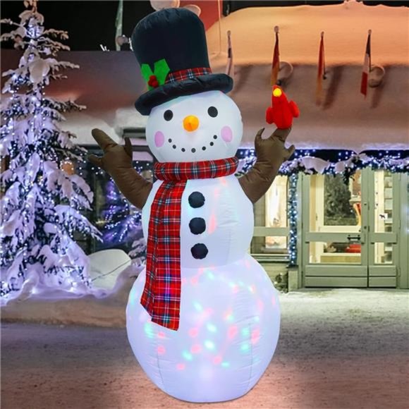 Amazon.com: Dynaming 6 FT Christmas Inflatable Snowman  6 FT Christmas Inflatable Snowman with Built in Colorful Rotating LED Lights
